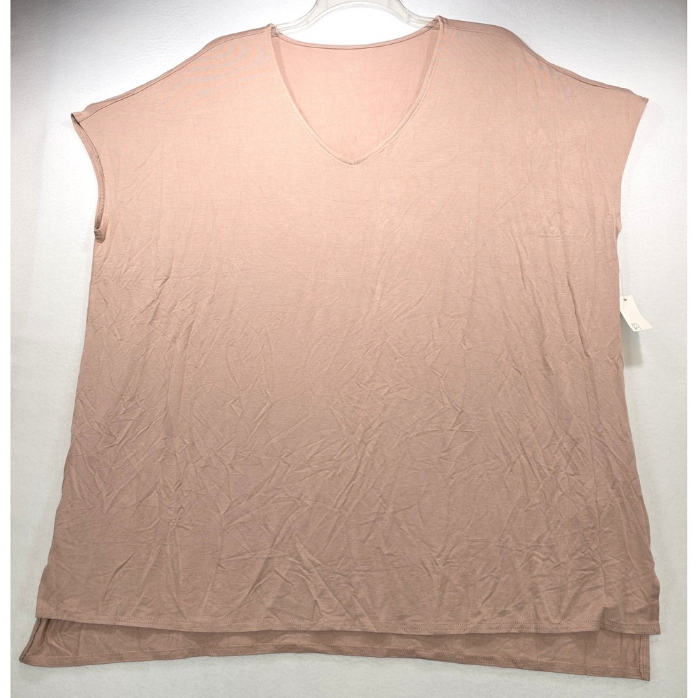 Daily Ritual Sandwash Jersey V-Neck T-Shirt Dress Mauve Pink XXL DR1812012